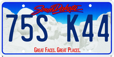 SD license plate 75SK44