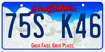 SD license plate 75SK46
