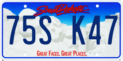 SD license plate 75SK47