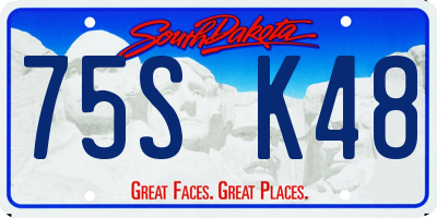 SD license plate 75SK48