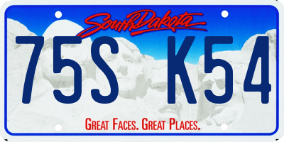 SD license plate 75SK54