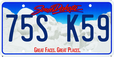 SD license plate 75SK59
