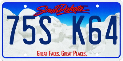 SD license plate 75SK64