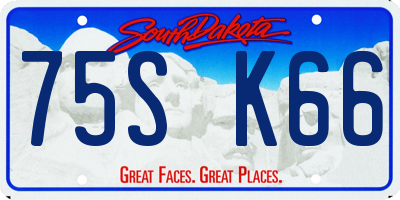 SD license plate 75SK66