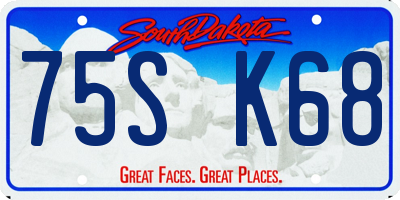 SD license plate 75SK68