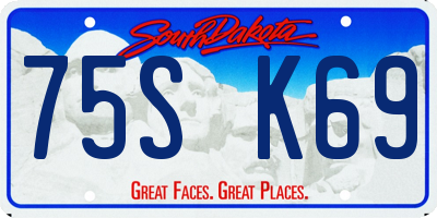 SD license plate 75SK69