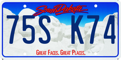 SD license plate 75SK74
