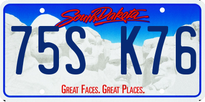SD license plate 75SK76