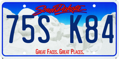 SD license plate 75SK84