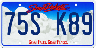 SD license plate 75SK89
