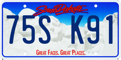 SD license plate 75SK91