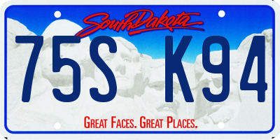 SD license plate 75SK94