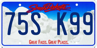 SD license plate 75SK99