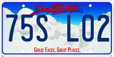 SD license plate 75SL02
