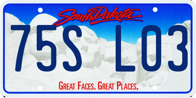 SD license plate 75SL03