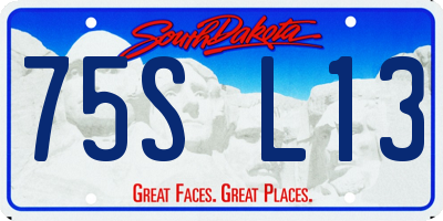SD license plate 75SL13