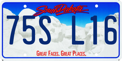 SD license plate 75SL16