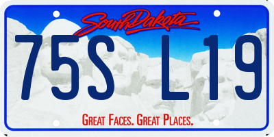 SD license plate 75SL19