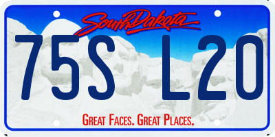 SD license plate 75SL20