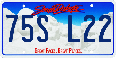 SD license plate 75SL22