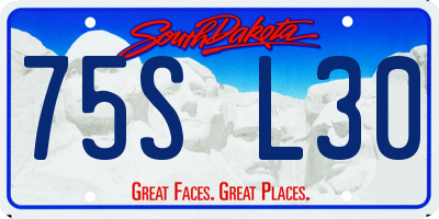 SD license plate 75SL30