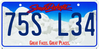 SD license plate 75SL34