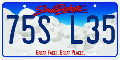 SD license plate 75SL35