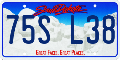 SD license plate 75SL38