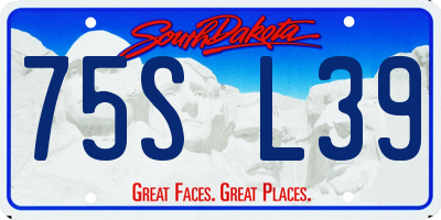 SD license plate 75SL39