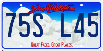 SD license plate 75SL45