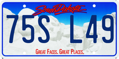 SD license plate 75SL49