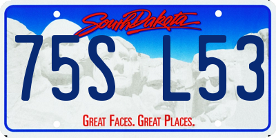 SD license plate 75SL53