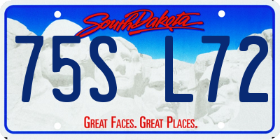 SD license plate 75SL72