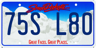SD license plate 75SL80