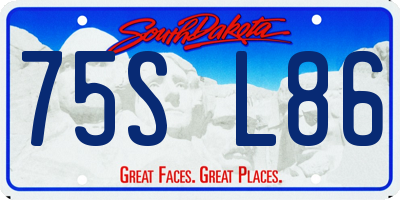 SD license plate 75SL86