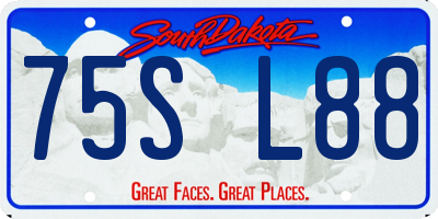 SD license plate 75SL88