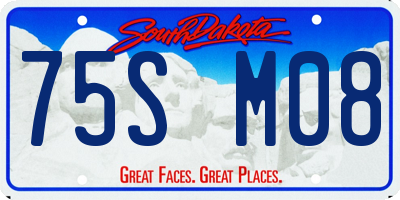 SD license plate 75SM08