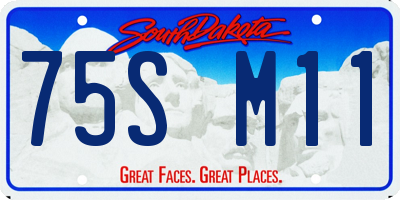SD license plate 75SM11