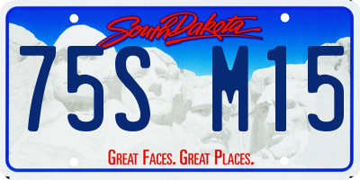 SD license plate 75SM15