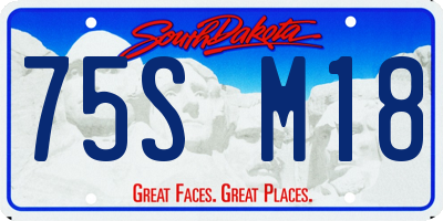 SD license plate 75SM18