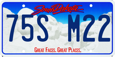 SD license plate 75SM22