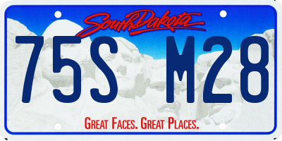 SD license plate 75SM28