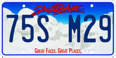 SD license plate 75SM29