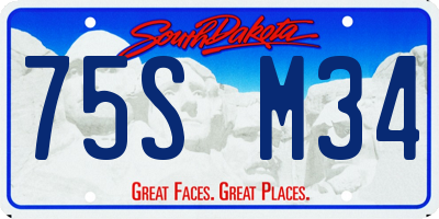 SD license plate 75SM34