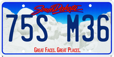 SD license plate 75SM36