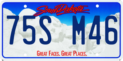 SD license plate 75SM46