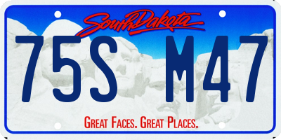 SD license plate 75SM47