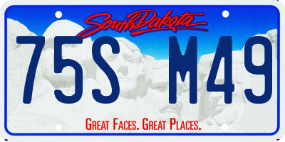 SD license plate 75SM49