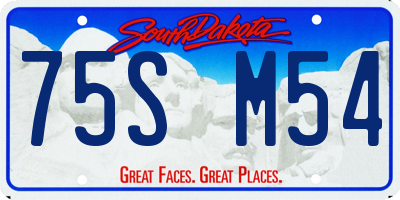 SD license plate 75SM54