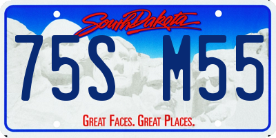 SD license plate 75SM55